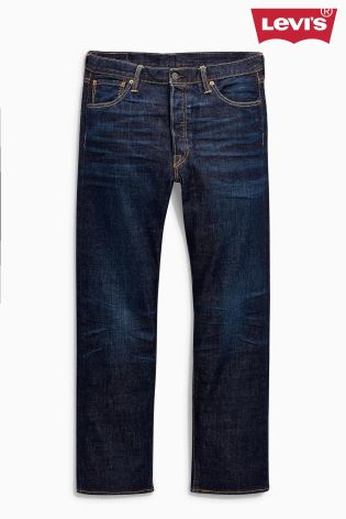 Dark Blue Wash Levi's&reg; 501&reg; Straight Fit Jean